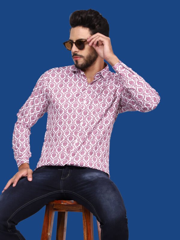 Adhafera Dark Magenta Casual Shirt - Image 7