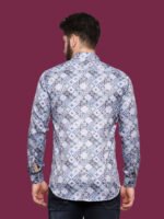 Absolutno Blue Pattern Casual Shirt - Image 8
