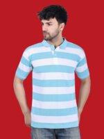 White Blue Color Polo T-shirt - Image 8