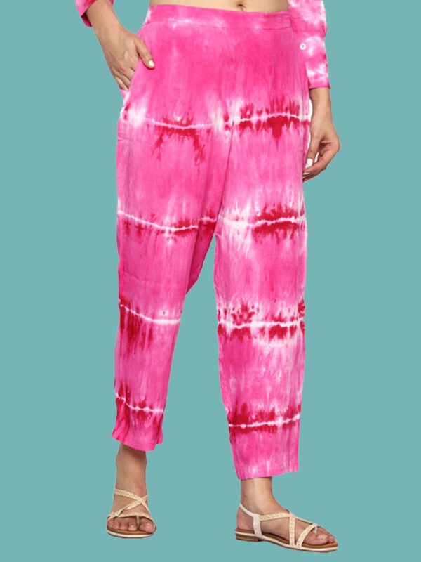 Anvika Pink White Rayon Co-ords Set - Image 8
