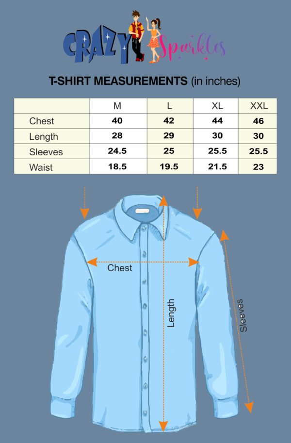 Blue Pattern Print Men's Shirt - sizechart - sn326 by Crazysparkles