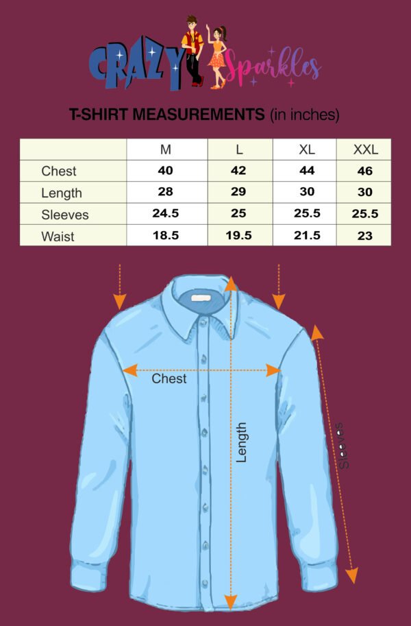 Orange Pattern Print Men's Shirt - sizechart - sn317 by Crazysparkles