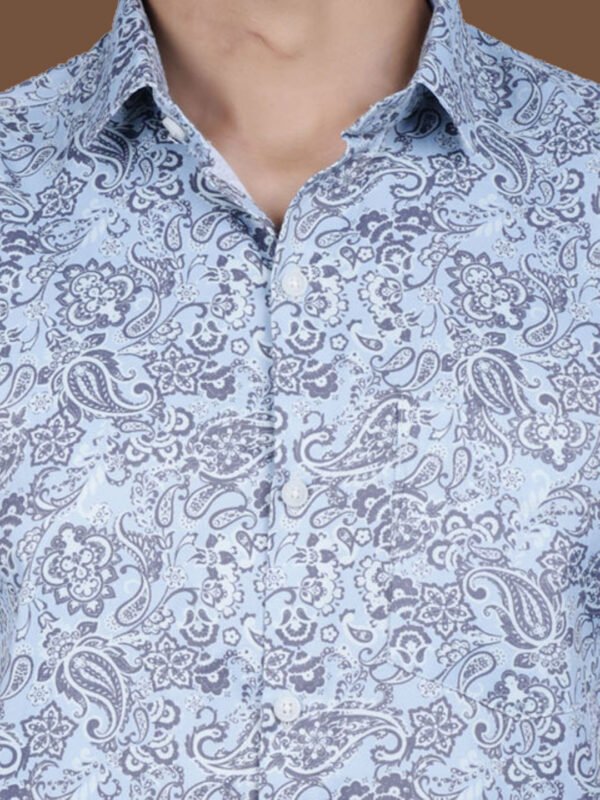 Paisley Print Men's Shirt - closeup - sn335 by Crazysparkles
