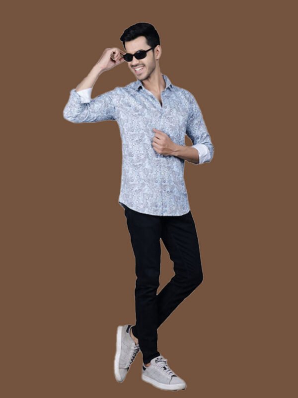 Paisley Print Men's Shirt - front - sn335 by Crazysparkles