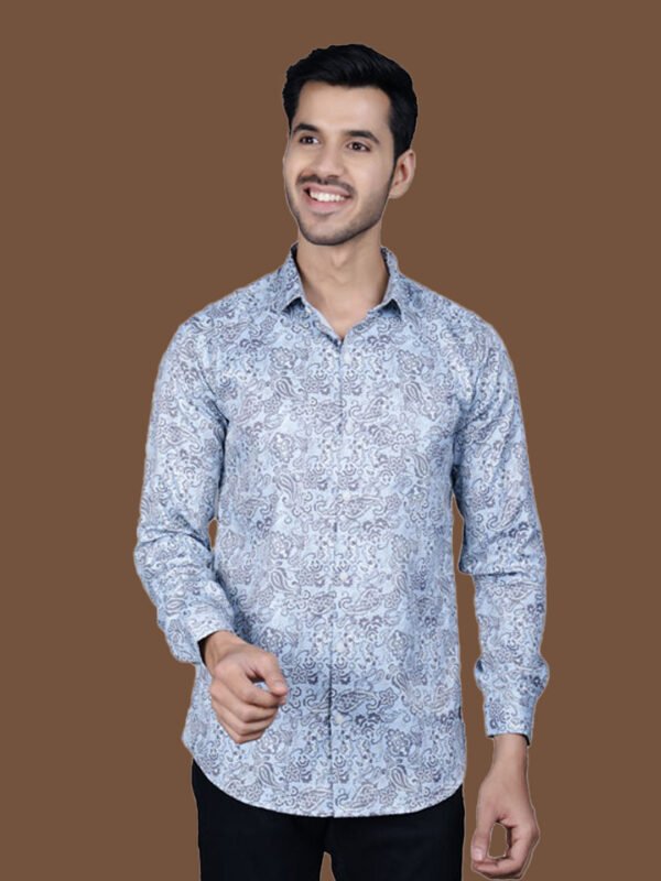 Paisley Print Men's Shirt - Frontpose2 -sn335 by Crazysparkles