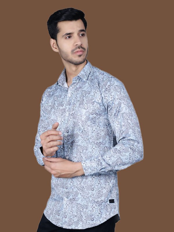 Paisley Print Men's Shirt - Leftside - sn335 by Crazysparkles