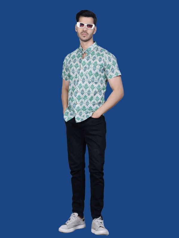 Pattern Print Men's Shirt - frontpose - sn328 by Crazysparkles