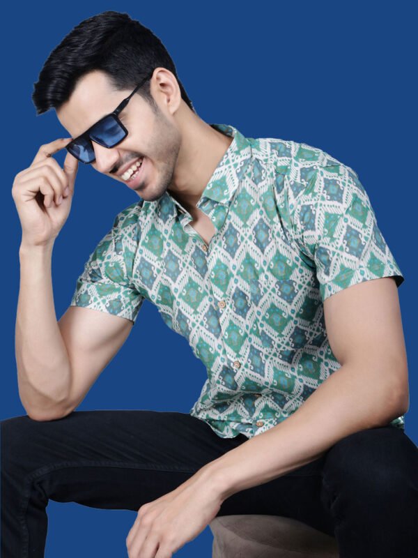 Pattern Print Men's Shirt - frontpose3 -sn328 by Crazysparkles