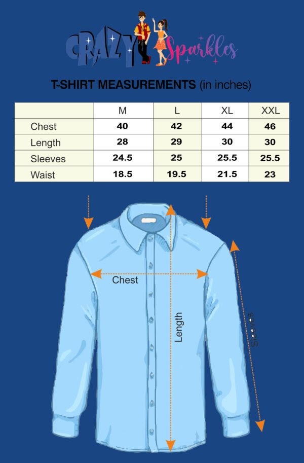 Pattern Print Men's Shirt - sizechart -sn328 by Crazysparkles
